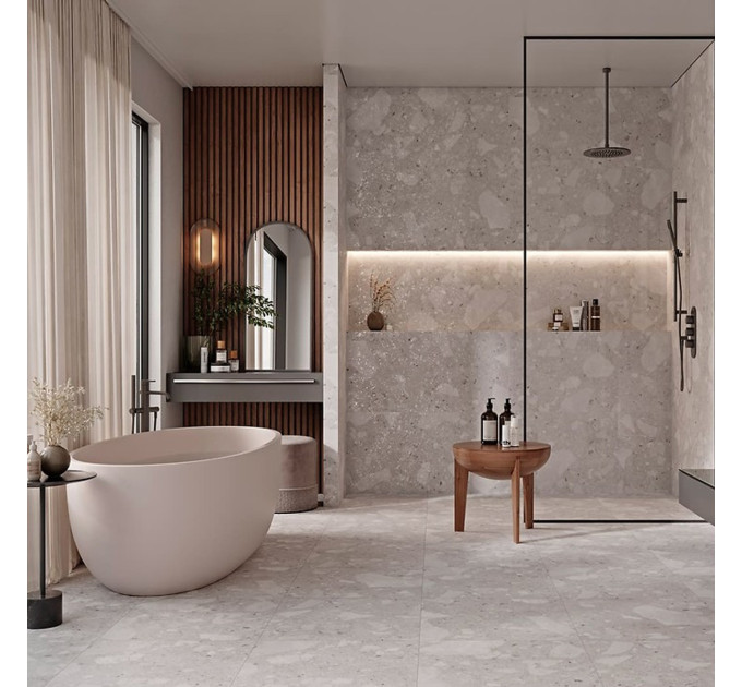 Плитка керамогранітна Genesis Light Grey RECT MAT 598x1198 Cersanit