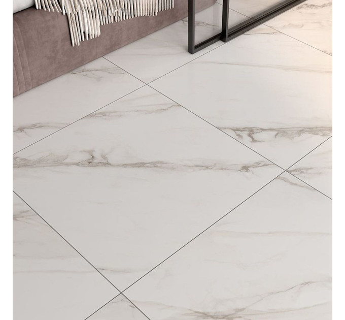 Плитка керамогранітна Riviera White RECT SATIN 598x598 Cersanit