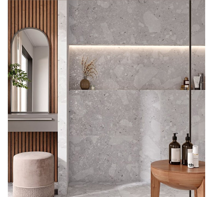 Плитка керамогранітна Genesis Light Grey RECT MAT 598x1198 Cersanit